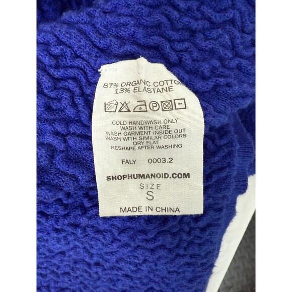 HUMANOID Organic Cotton Hoodie Sweatshirt – Royal Blue – Women’s S - Picture 4 of 4